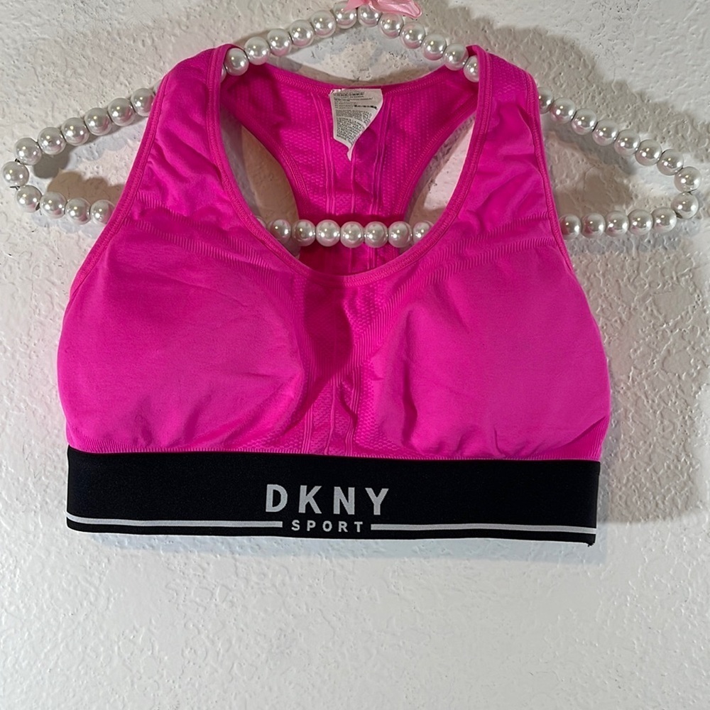 DKNY Sports Bra Performance Hot Pink Size Medium